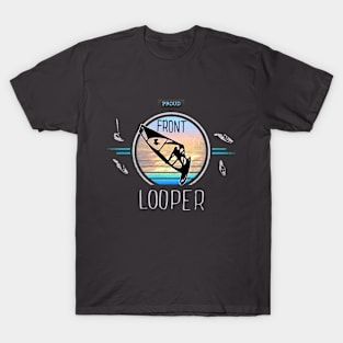 Proud Front Looper Windsurf Jump at Sunset over Ocean Waves T-Shirt